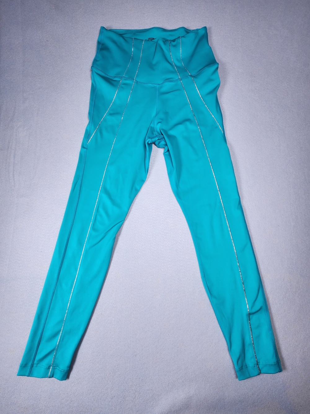 Nike Teal‎ Womens YOGA Legging with Silver Piping Size Medium